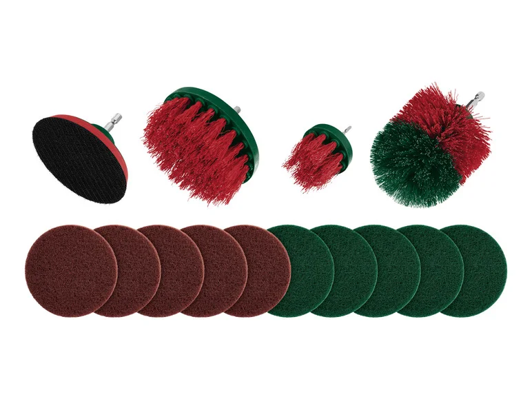 PARKSIDE Set d'embouts à brosse et de tampons abrasifs. 14 pièces