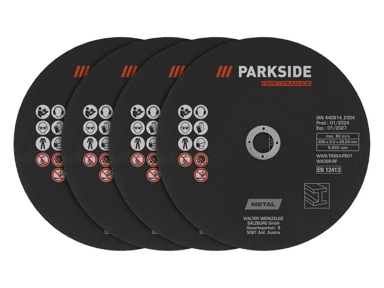 PARKSIDE PERFORMANCE® Disques à tronçonner ou disques à ébarber. Ø 230 mm