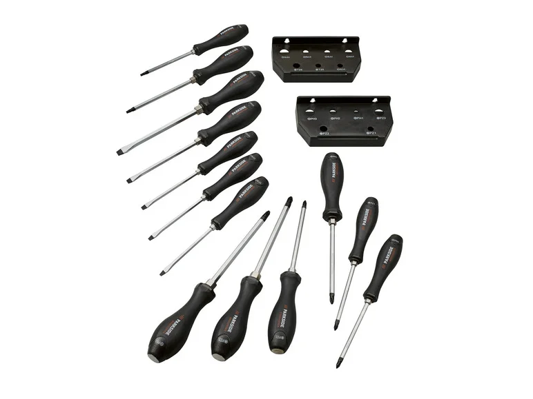 PARKSIDE PERFORMANCE® Set de tournevis burin. 15 pièces