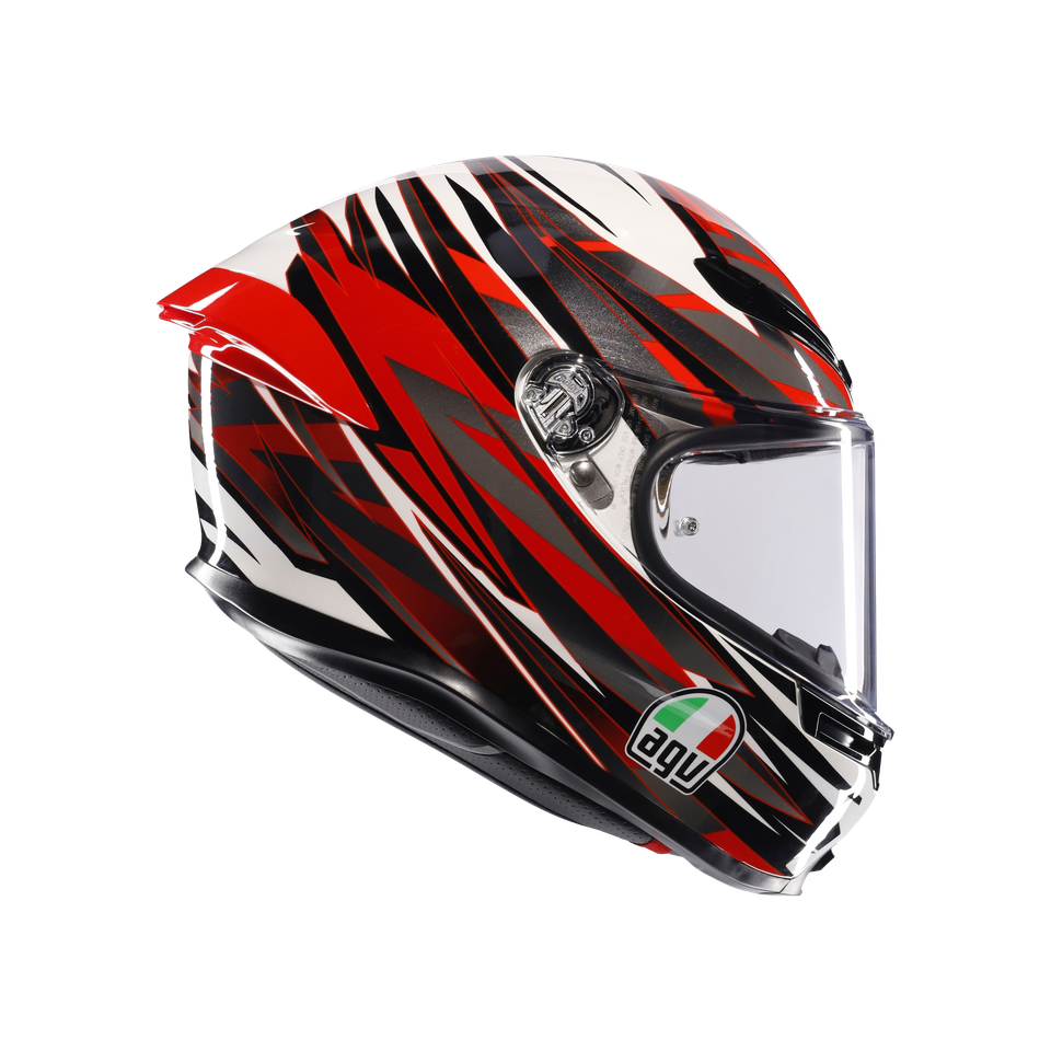 K6 S REEVAL WHITE/RED/GREY - MOTORBIKE FULL FACE HELMET E2206
