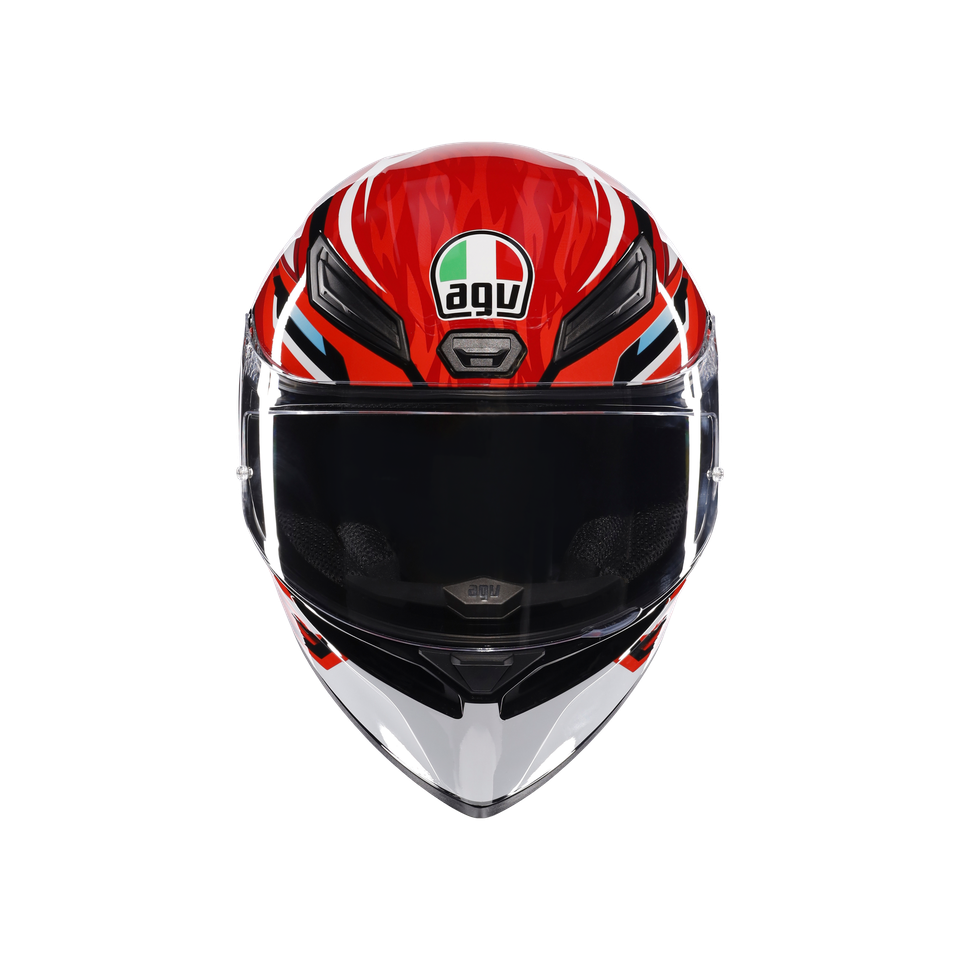 K1 S LION BLACK/RED/WHITE - MOTORBIKE FULL FACE HELMET E2206