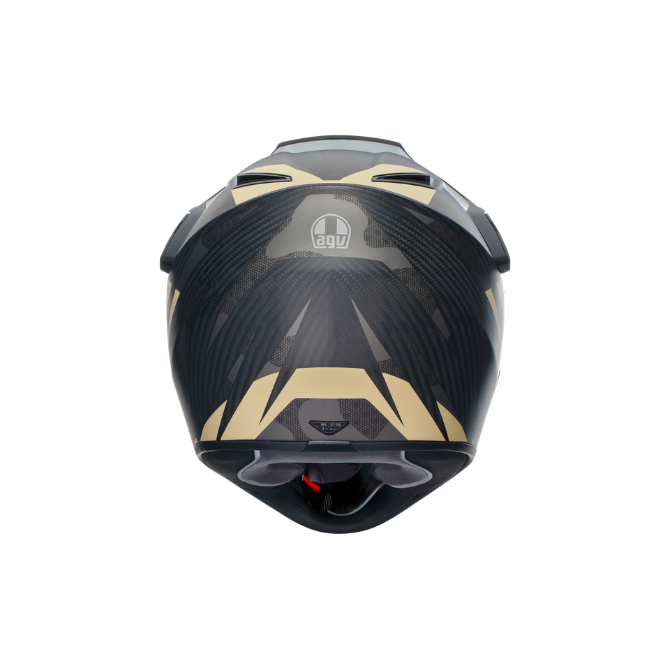 AX9 STEPPA MATT CARBON/GREY/SAND - MOTORBIKE FULL FACE HELMET E2206