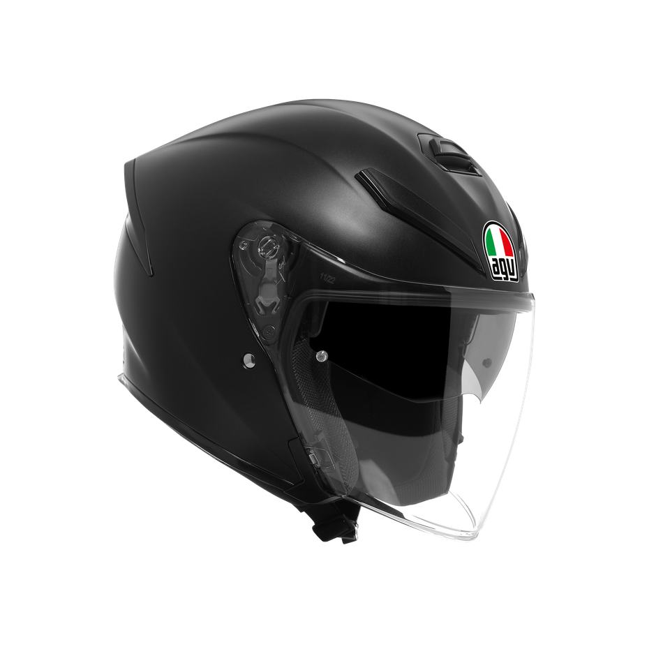 K5 JET EVO MONO MATT BLACK - MOTORBIKE OPEN FACE HELMET E2206