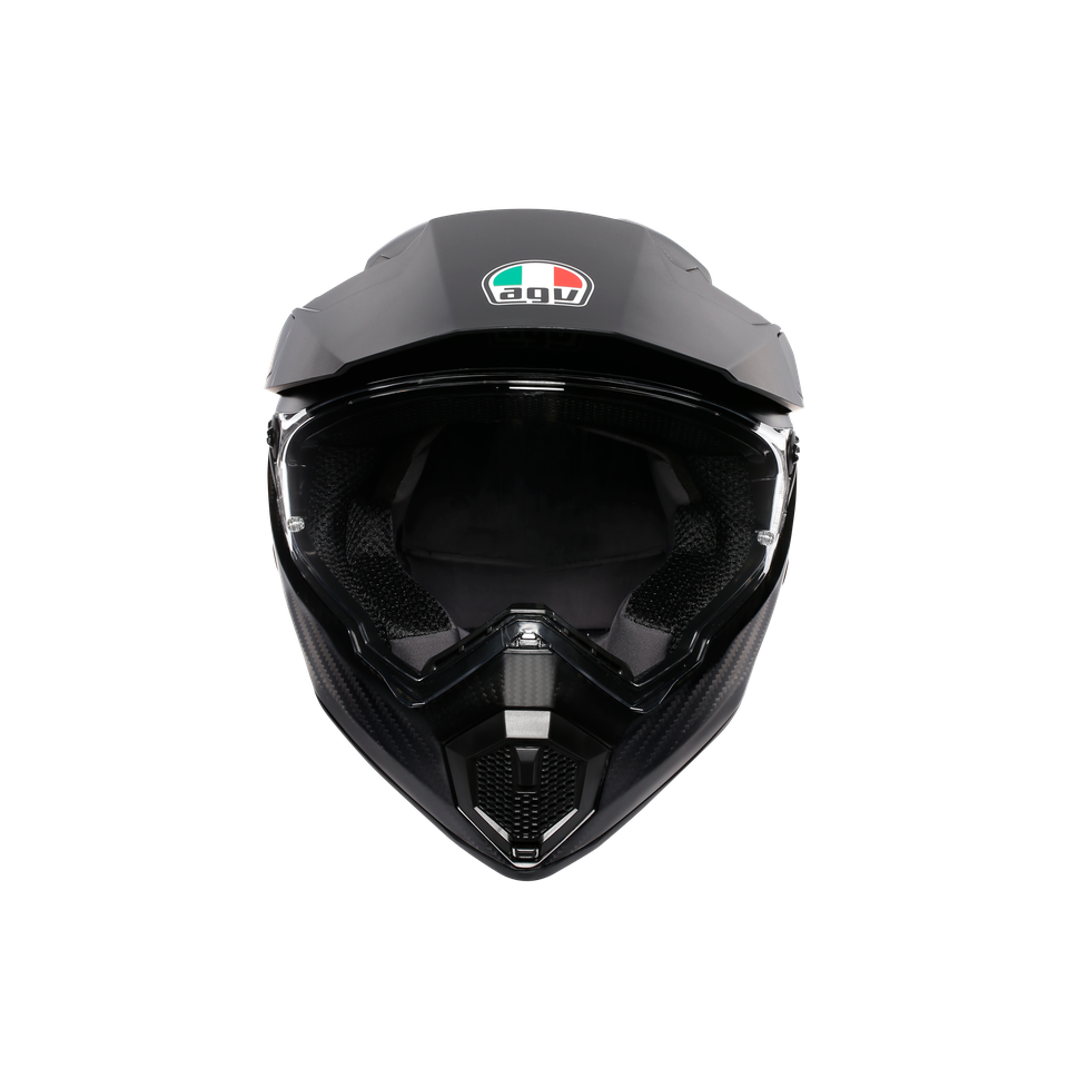 AX9 MONO MATT CARBON - MOTORBIKE FULL FACE HELMET E2206