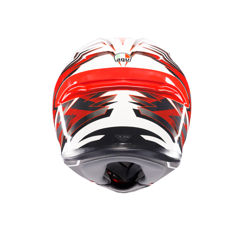 K6 S REEVAL WHITE/RED/GREY - MOTORBIKE FULL FACE HELMET E2206