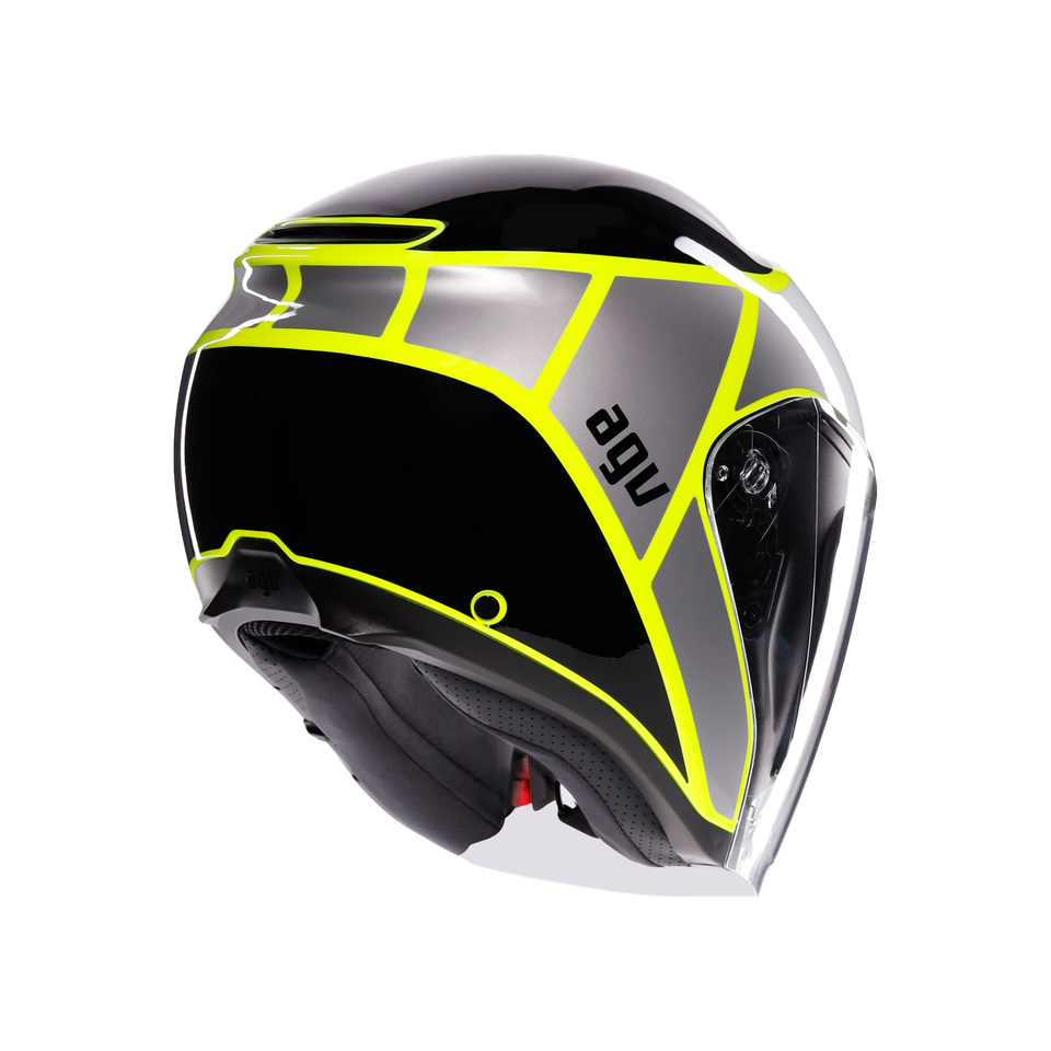 IRIDES DAVAO BLACK/GREY/YELLOW FLUO - MOTORBIKE OPEN FACE HELMET E2206