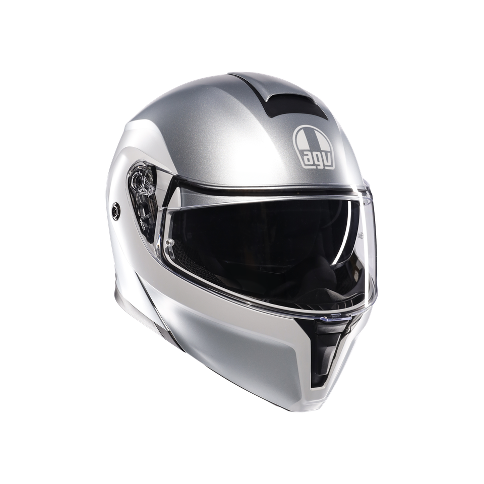 STREETMODULAR LEVICO MATT DOUBLE LIGHT GREY - MOTORBIKE FLIP UP HELMET E2206