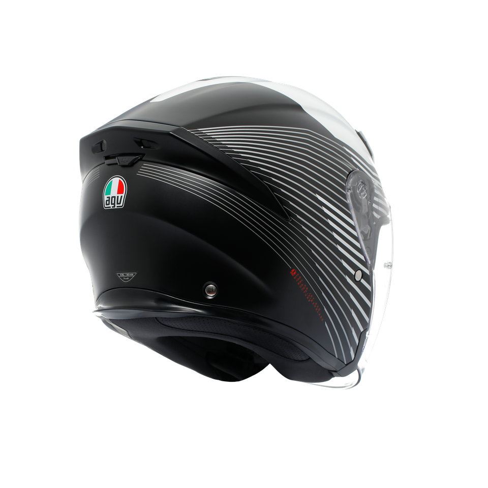 K5 JET EVO CONTROL MATT BLACK/WHITE - MOTORBIKE OPEN FACE HELMET E2206