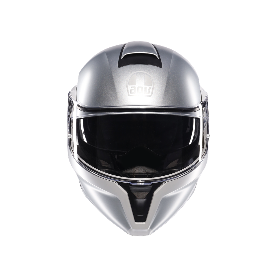 STREETMODULAR LEVICO MATT DOUBLE LIGHT GREY - MOTORBIKE FLIP UP HELMET E2206