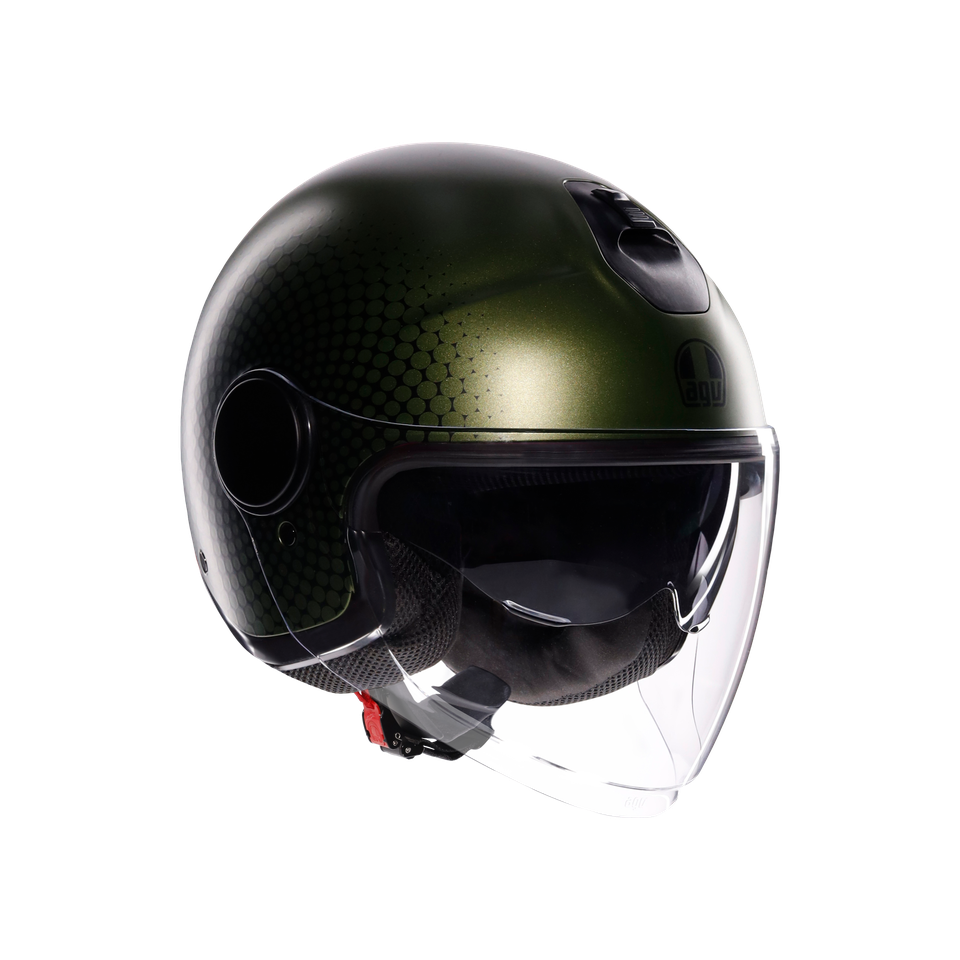 ETERES ANDORA MATT GREEN/BLACK - MOTORBIKE OPEN FACE HELMET E2206