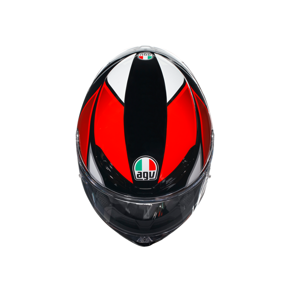 K6 S HYPHEN BLACK/RED/WHITE - MOTORBIKE FULL FACE HELMET E2206