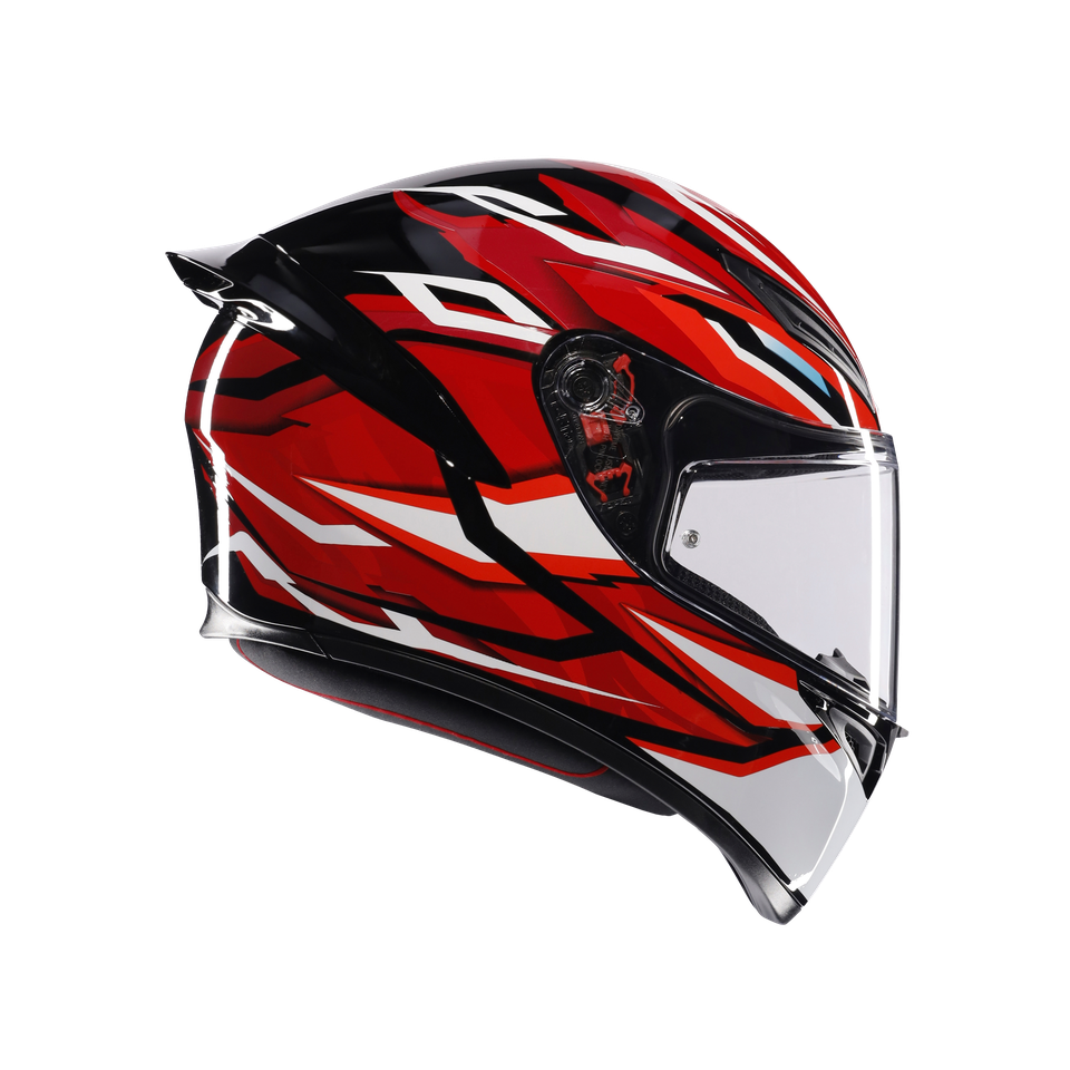K1 S LION BLACK/RED/WHITE - MOTORBIKE FULL FACE HELMET E2206