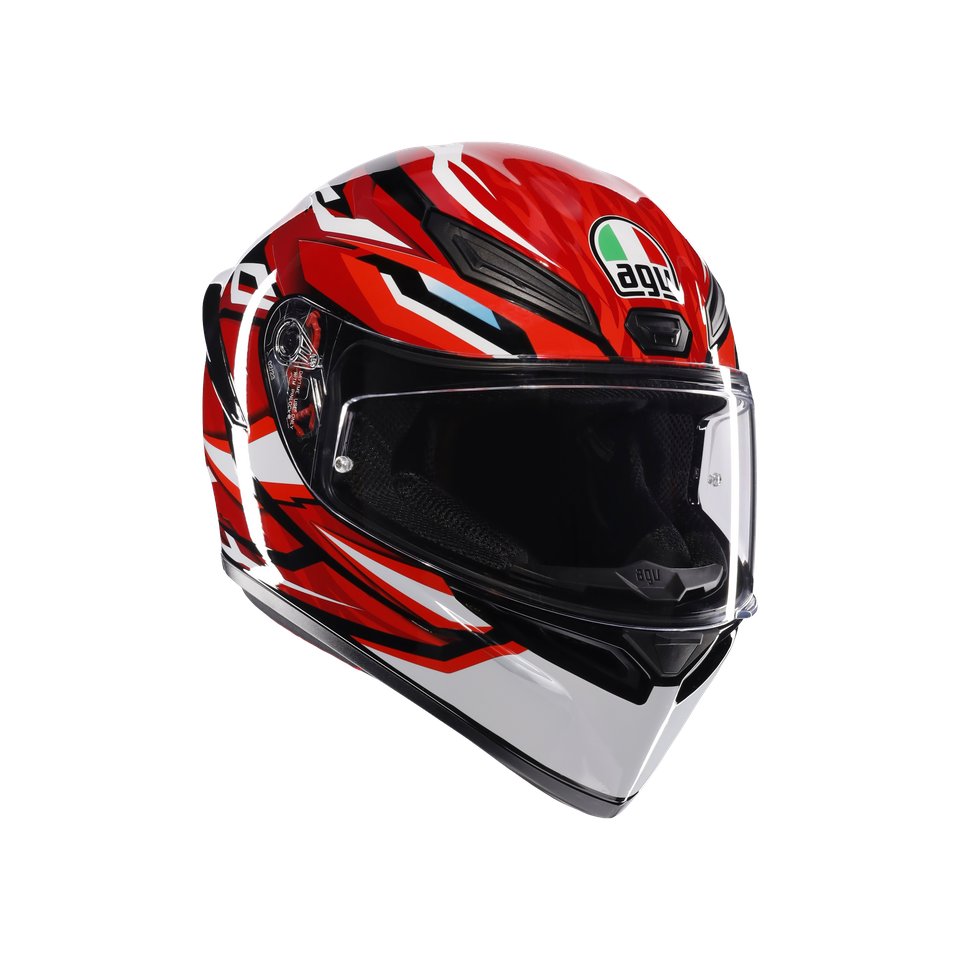 K1 S LION BLACK/RED/WHITE - MOTORBIKE FULL FACE HELMET E2206