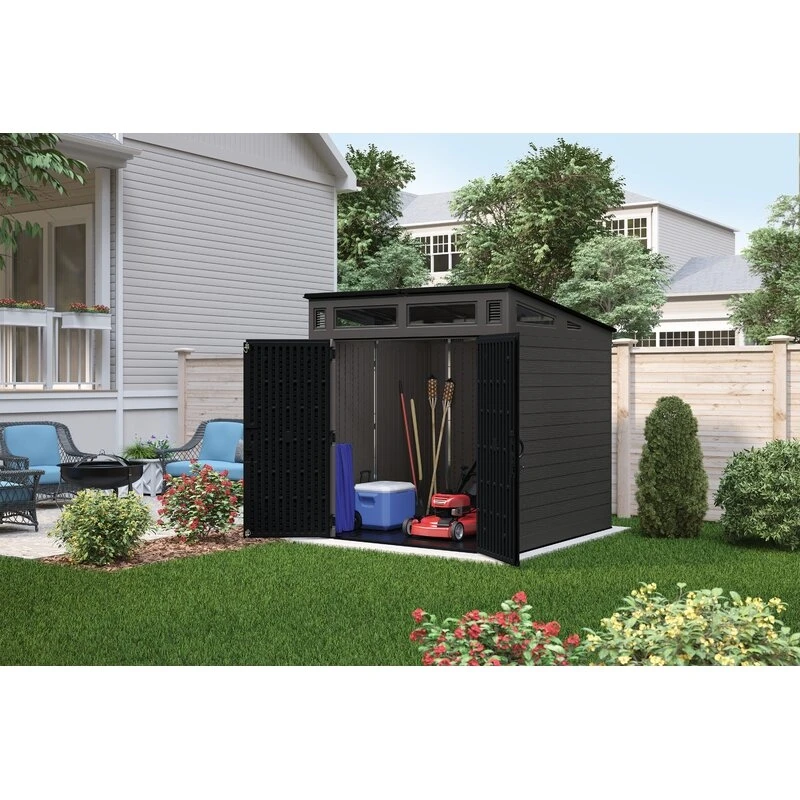 Modern 7ft 2.5in x 7ft 3.5in x 7ft 5.5in Resin Storage Shed