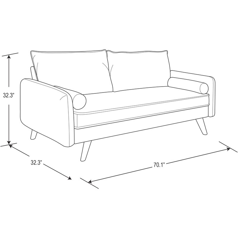 Garren 70.1” Square Arm Sofa