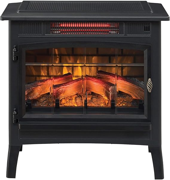 Duraflame Electric Infrared Quartz Fireplace Stove with 3D Flame Effect, Black