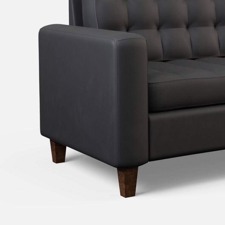 Milton 76” Vegan Leather Square Arm Sofa