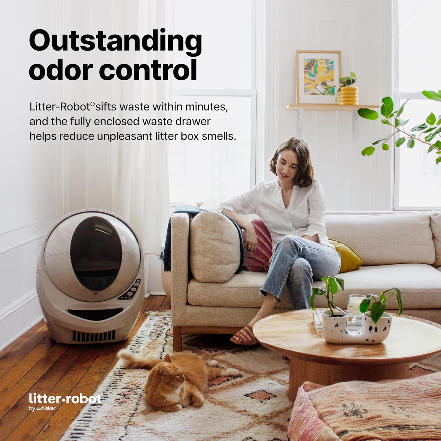 Litter-Robot 3 Connect Core Bundle by Whisker, Grey - Includes Automatic, Self-Cleaning Litter Box, LitterTrap Mat, Fence, Ramp, 25 Liners, 3 Carbon Filters