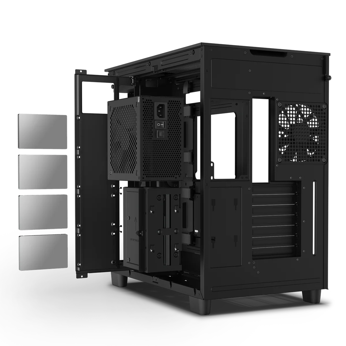 NZXT H9 Flow Schwarzes Zweikammer-Mid-Tower-Gehäuse