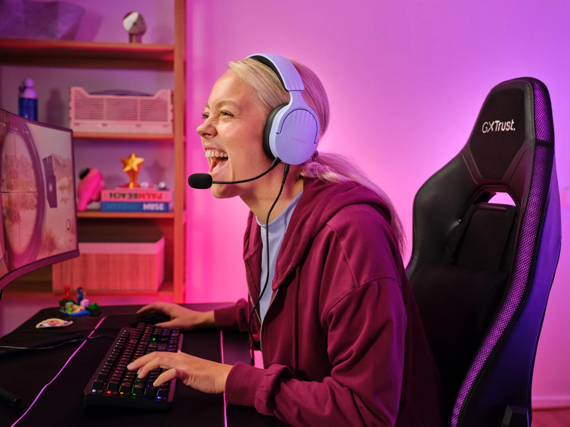 TRUST GXT489P FAYZO HEADSET - LILLA