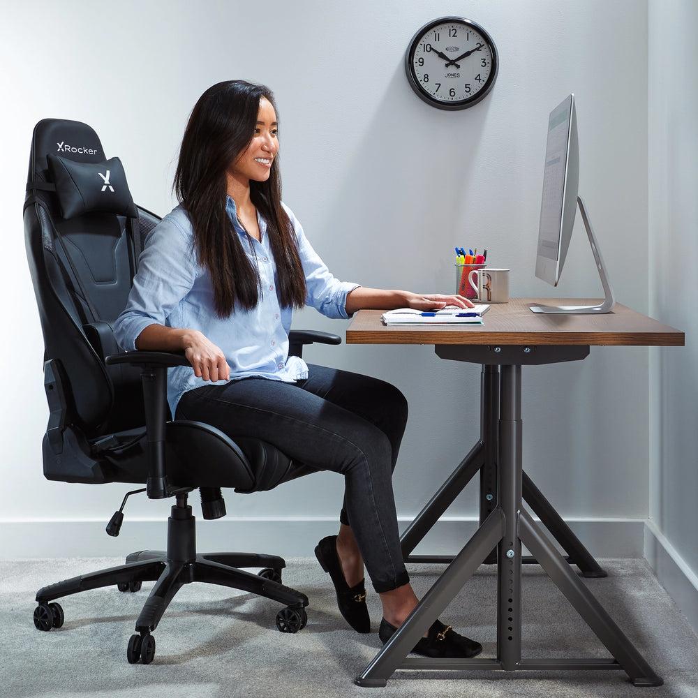 XROCKER AGILITY SPORT ESPORT PC OFFICE GAMING CHAIR - CARBON BLACK