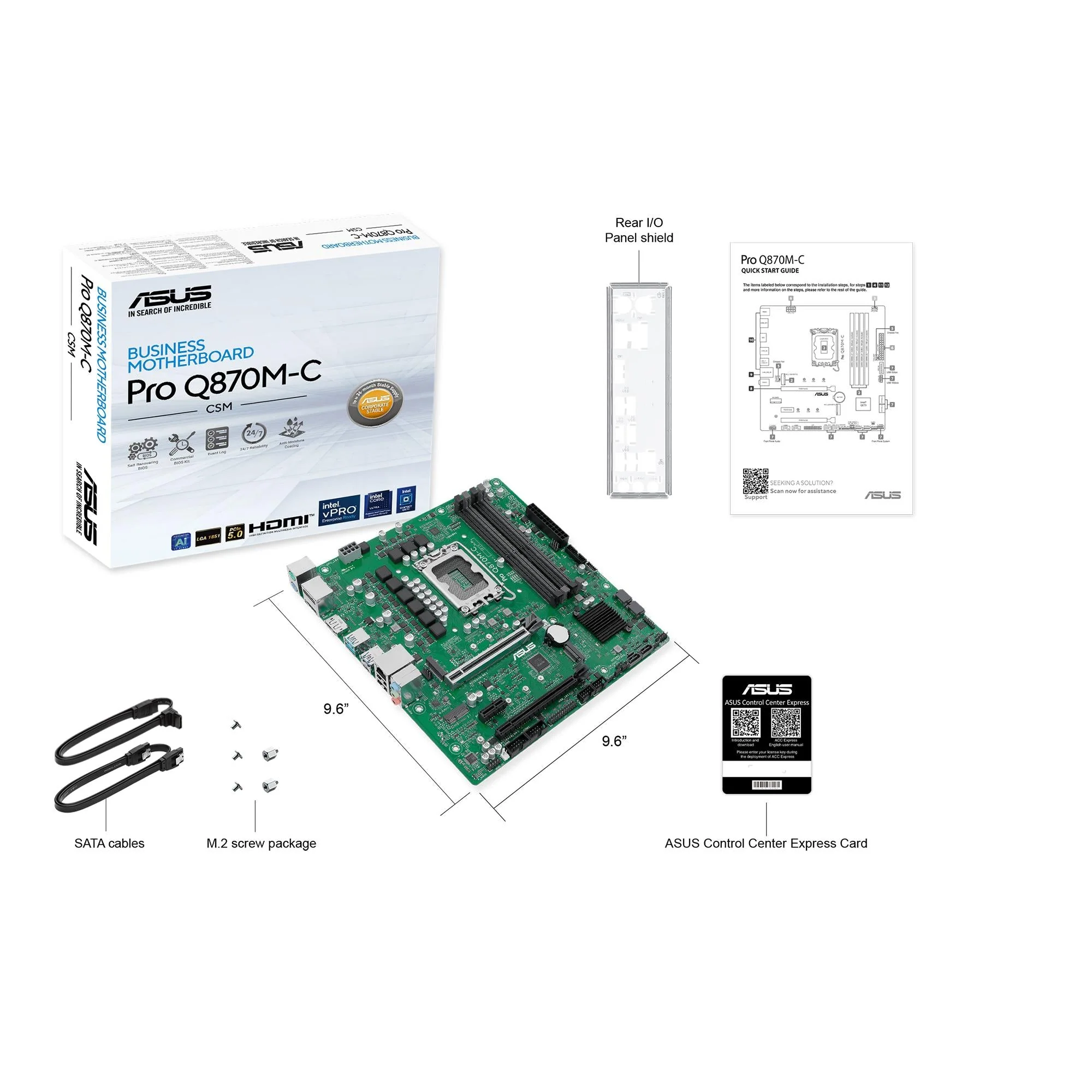 ASUS PRO Q870M-C-CSM (mATX. Q870. LGA 1851. DDR5)