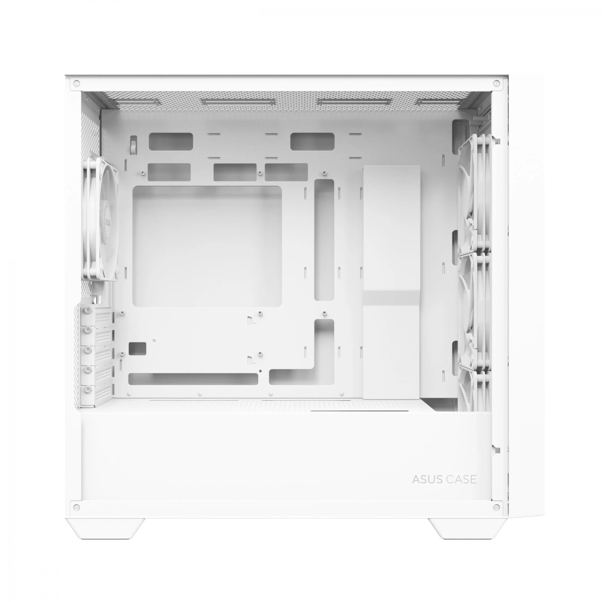 ASUS A21 PLUS mATX Case with 4 Pre-installed ARGB Fans. BTF support - White