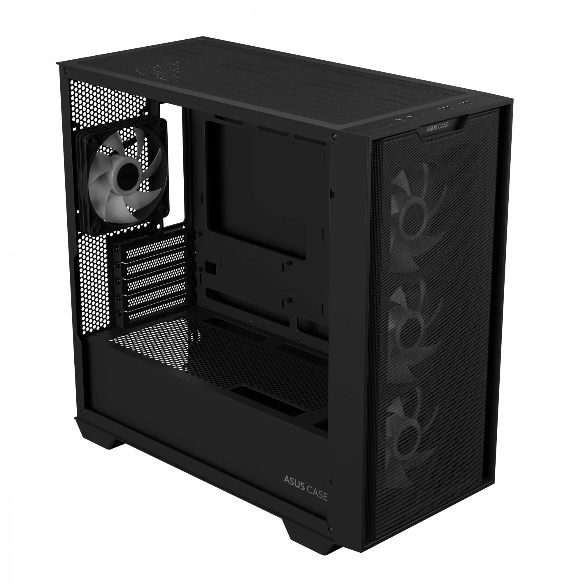 ASUS A21 PLUS mATX Case with 4 Pre-installed ARGB Fans. BTF support - Black